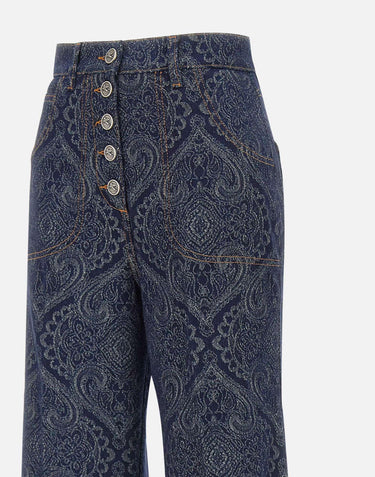 Jeans flare in denim jacquard WRNB0004 99TJEF9S9090 ETRO 
