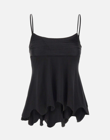 Top in raso con ruches e pizzo BX009 BLACK JACQUES WEI 