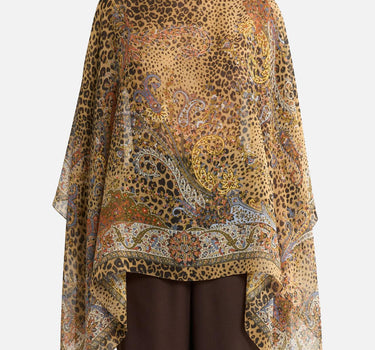 Top poncho in seta con motivo paisley animalier WRJA0027 AKG71X0826 ETRO 