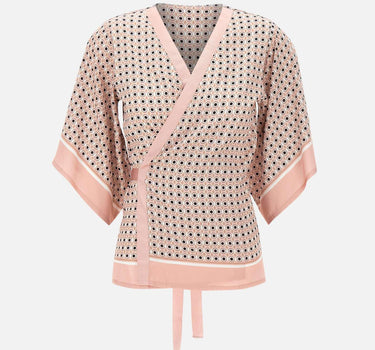 Blusa incrociata con micro stampa 191068 001 KANGRA 