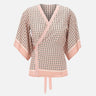 Blusa incrociata con micro stampa 191068 001 KANGRA 