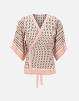 Blusa incrociata con micro stampa 191068 001 KANGRA 