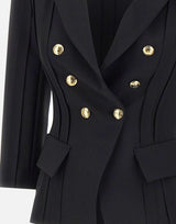 Giacca in doppio crêpe stretch con motivi a taglio vivo GI21861E2 110 ELISABETTA FRANCHI 