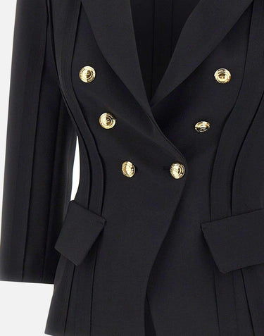 Giacca in doppio crêpe stretch con motivi a taglio vivo GI21861E2 110 ELISABETTA FRANCHI 