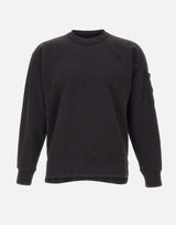 "Brushed and Emerized Diagonal Fleece Boxy Crewneck" 19CMSS058A 006372G999 C.P. COMPANY 