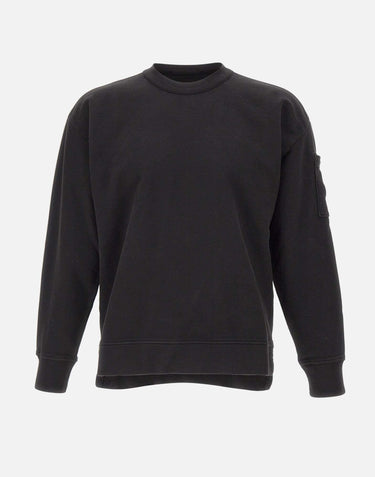 "Brushed and Emerized Diagonal Fleece Boxy Crewneck" 19CMSS058A 006372G999 C.P. COMPANY 