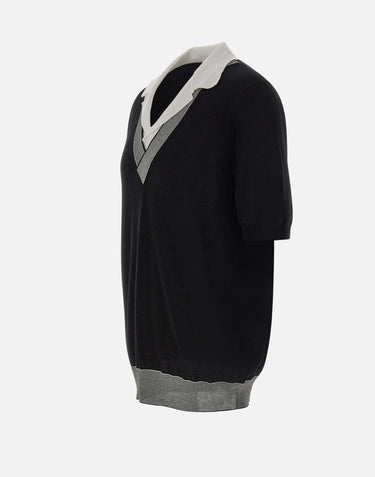 Polo con scollo a V 57145 20652099 GRAN SASSO 