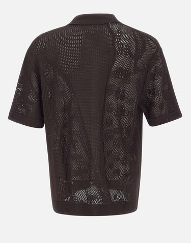 Camicia in maglia di pizzo con coccodrillo AH0796 3LA LACOSTE 