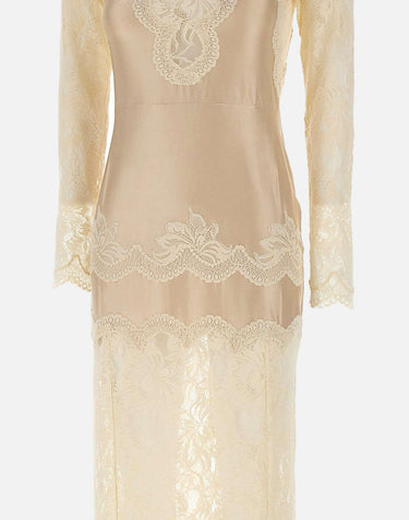 Abito lungo in pizzo a colto alto 25PJR0043PA0170 P105 RABANNE 