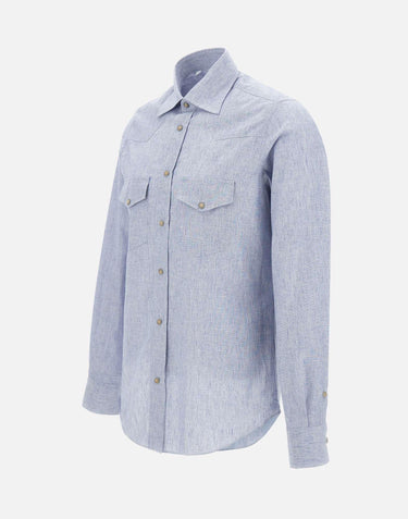 Camicia in cotone e lino K75CAMK02 TES0K19208 ELEVENTY 