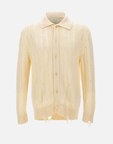 Cardigan in maglia destroyed S6LAMAKP042 015 LANEUS 