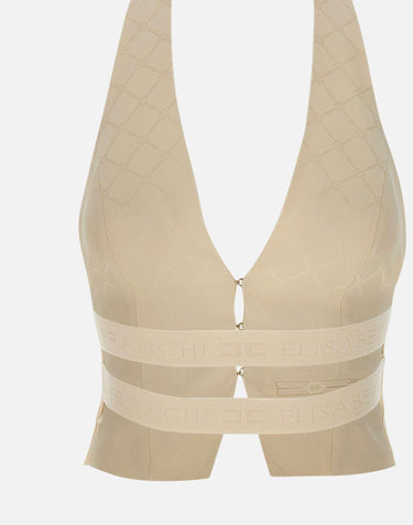 Gilet in satin con losanga jacquard GL00652E2 193 ELISABETTA FRANCHI 