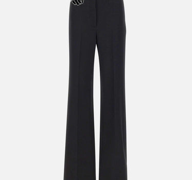 Pantalone con ricamo a intaglio e strass 2P191A N0990 BLUMARINE 