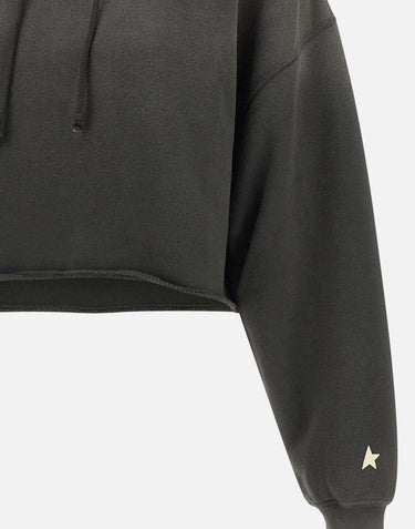 Felpa crop over con cappuccio GWP02699 P00251360666 GOLDEN GOOSE 