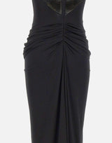 Abito lungo con drappeggi QZ011 BLACK JACQUES WEI 