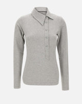 Polo asimmetrica grigio melange 260WCI00031 JJF006AA183 THE ATTICO