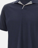 Polo open collar in misto seta e cotone 26411237 050 PAUL&SHARK 