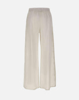 Pantaloni in lino con dettagli in pizzo W01210781 OFFWHITE MAURIZIO MYKONOS 