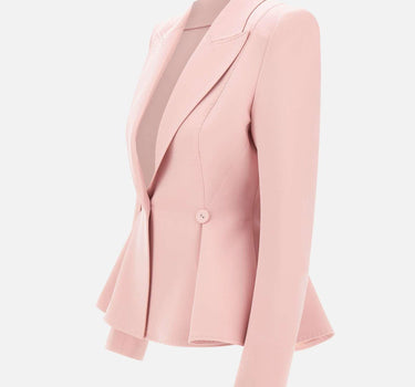 Blazer monopetto con balze S1359 PINK NISSA 