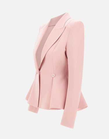 Blazer monopetto con balze S1359 PINK NISSA 