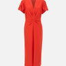 "Gathered V-Neck Midi Dress" 1125WDR005195B RED VICTORIA BECKHAM 