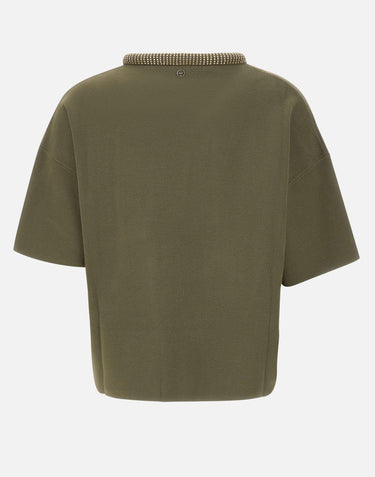 Maglia maniche corte con colletto bombato MF5181MS99E 90512 LIU-JO 