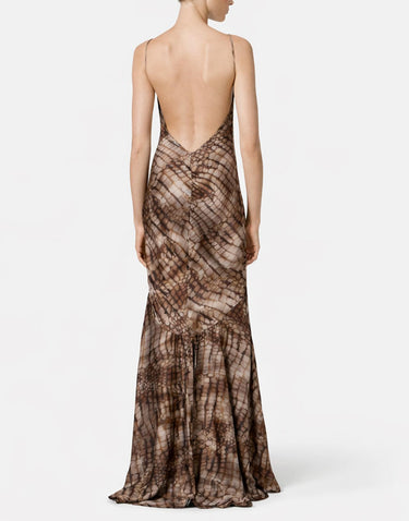 Abito Red Carpet in raso stretch con stampa alligatore ABR3061E2 644 ELISABETTA FRANCHI 