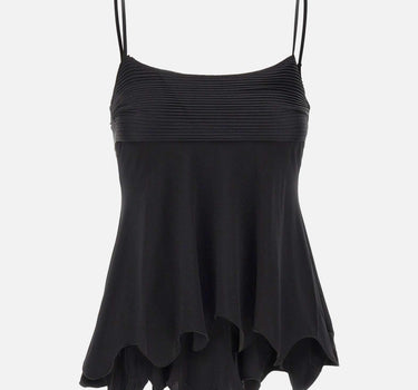Top in raso con ruches e pizzo BX009 BLACK JACQUES WEI 