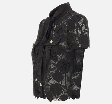 Camcia in pizzo con fiocco 111TB BLACK SELF-PORTRAIT 