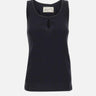Top in misto cotone e lino 1226JTP007237A BLACK VICTORIA BECKHAM 