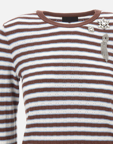 Maglia in misto cotone con cut-out CA6065MS52G C3975 LIU-JO 