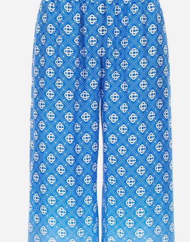 Pantaloni in seta con monogramma a rombi sfumato WSS26TR372 02 CASABLANCA 