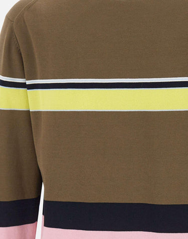 Maglia girocollo con righe e logo A0039505 0001 ICEBERG 