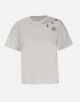 T-shirt con ricami gioiello CA6160JS088 11111 LIU-JO 