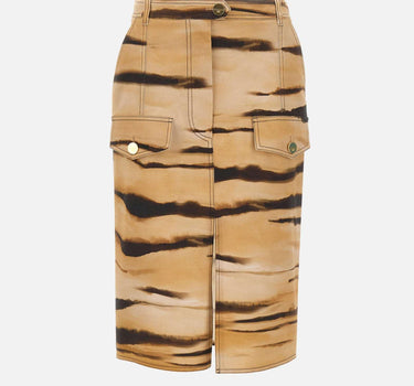 Gonna in drill con stampa tigre GO18362E2 470 ELISABETTA FRANCHI 