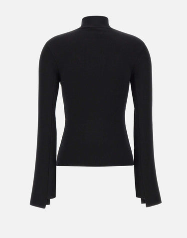 "Interlock Mockneck Sweater" 425MPU260FI0001 BLACK COURREGES 