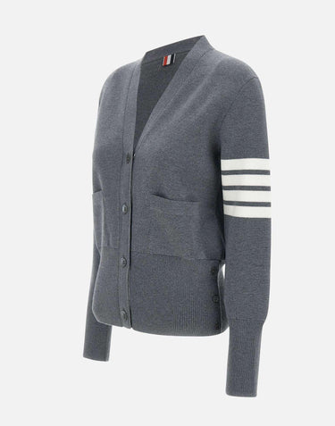 "Milano Classic V Neck Cardigan" in lana merino FKC207A 00014035 THOM BROWNE 