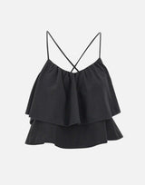 "Tank top volant mixed fabric" T35218 11 SUN68 