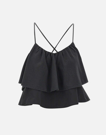"Tank top volant mixed fabric" T35218 11 SUN68 