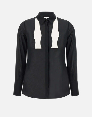 Camicia " Daily" in georgette con cravattino CA10952E2 110 ELISABETTA FRANCHI 