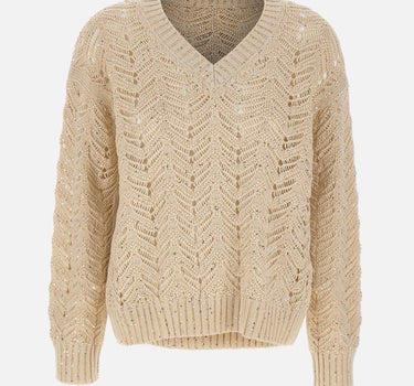 Maglia in filato di cotone con paillettes 2616361032600 002 MAX MARA STUDIO 