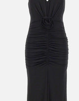Abito lungo in jersey lucido con rosa 4A467A N0990 BLUMARINE 
