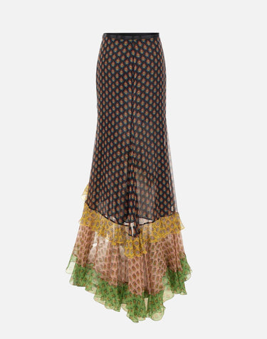 Gonna in seta con volant WRFA0198 99SA1Q5X0811 ETRO 