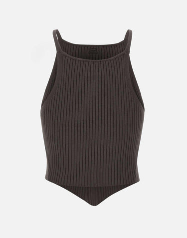 Top "Signature pointy rib knit" 125MTO042FI0001 CARBON COURREGES 