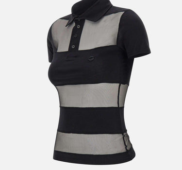 Polo a righe semi trasparente COPJS115F5028 BLK COPERNI 