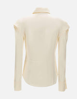 Camicia in raso con nodi 1226WSH007231A IVORY VICTORIA BECKHAM 
