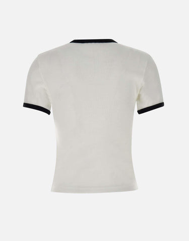 T-shirt "Signature contrast" VESJTS017JS0070 HERWHITEBLK COURREGES 