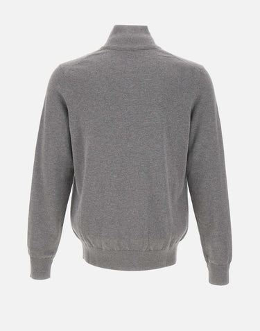 Maglia colletto con zip in cotone e cashmere 50527585 041 BOSS 