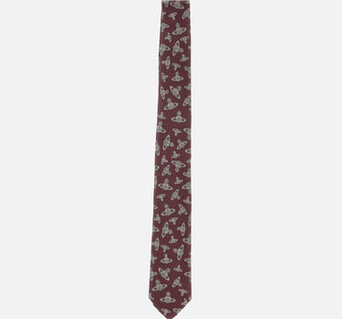 Cravatta in seta "Logomania" 81050001 W019AI401 VIVIENNE WESTWOOD 