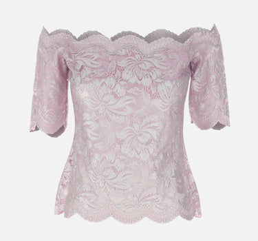 "Top in lace with silver induction" 25EJT0097PA0244 M959 RABANNE 